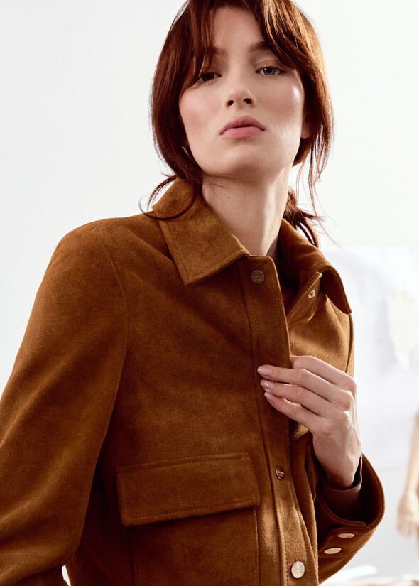 Greta 100% genuine leather jacket MARRONE CARAMELLO Woman null