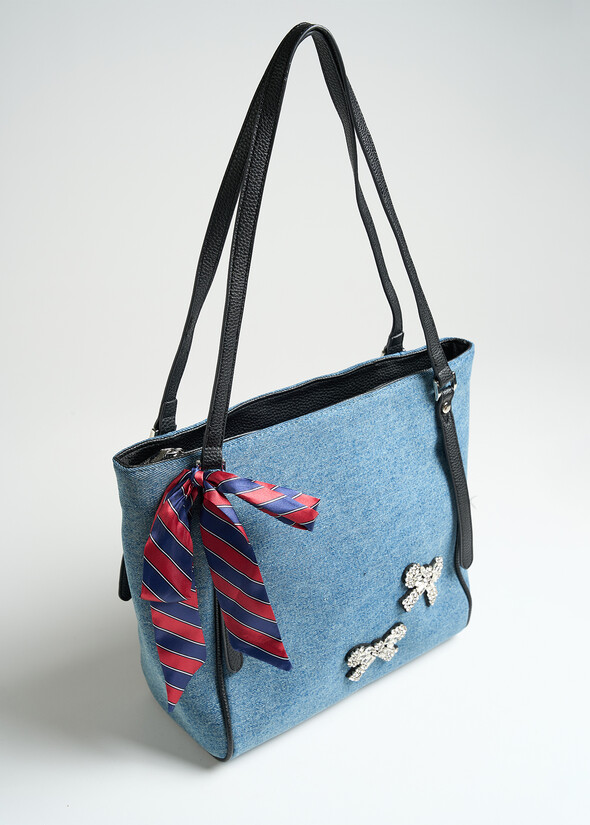 Shopping Bely in denim e strass CELESTE POLVERE Donna null