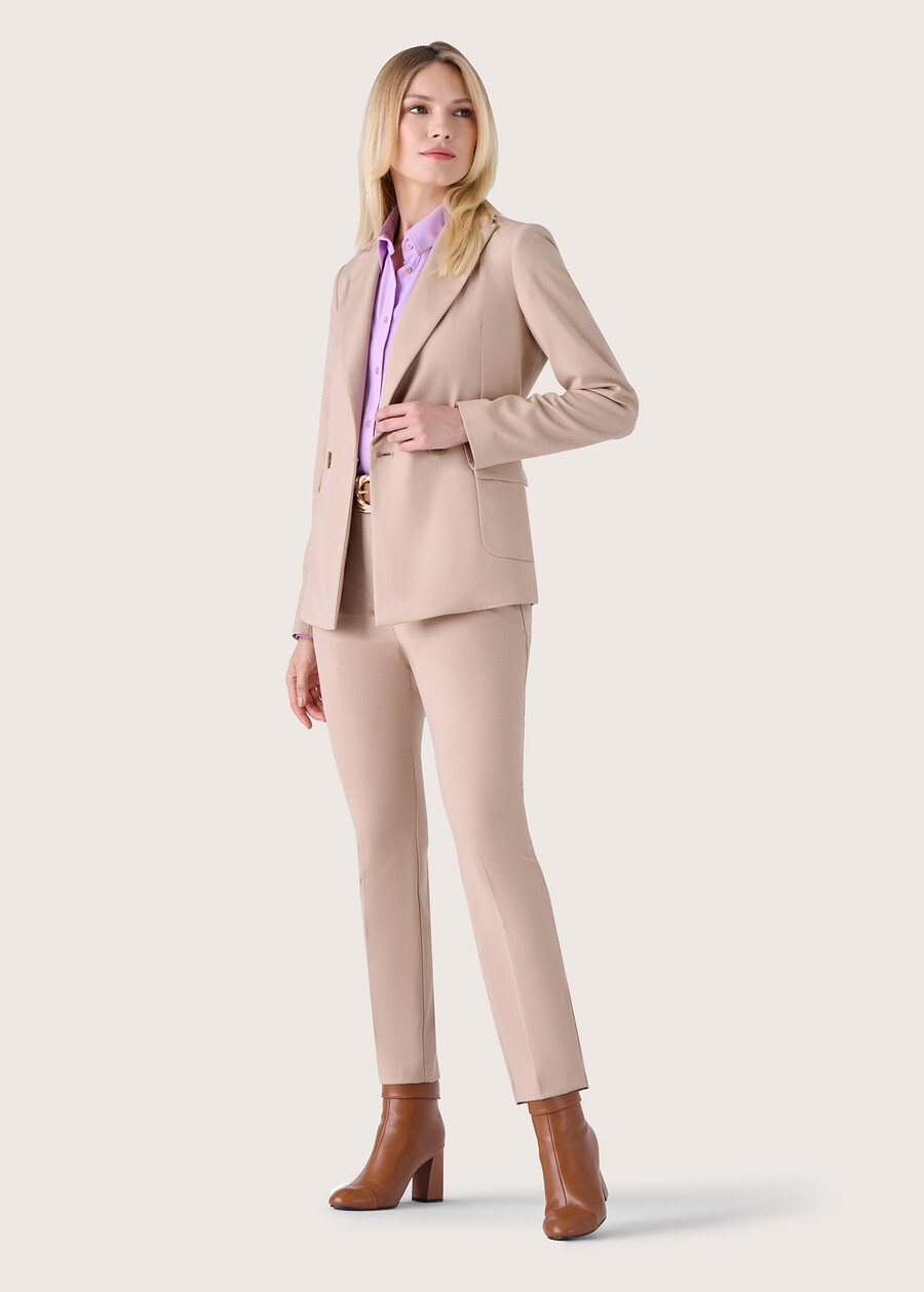 Alice polyviscose trousers BEIGE CAMMELLOGRIGIO MEDIUM GREY Woman , image number 2