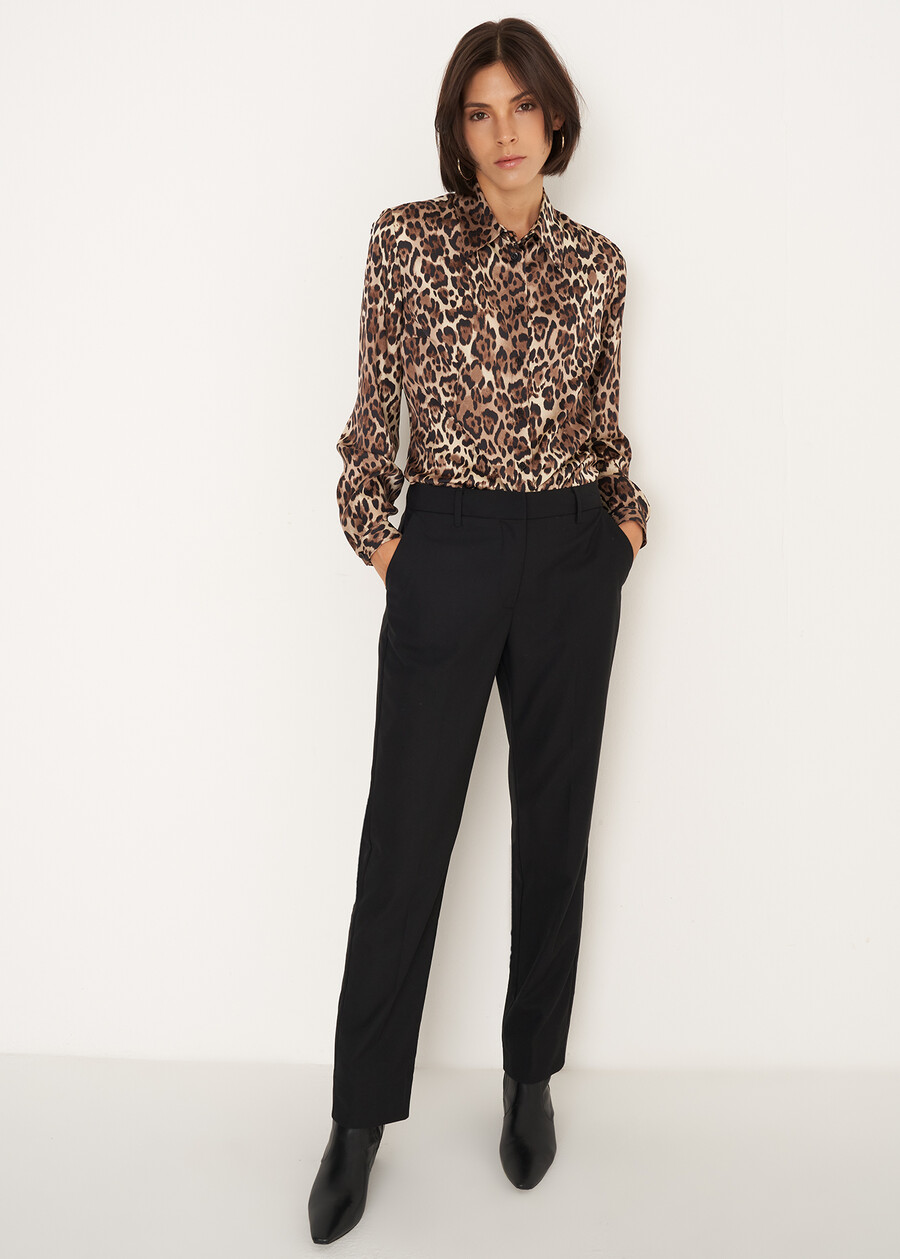 Leopard-Print Suit with Slim-Leg Trousers NERO BLACK Woman , image number 6