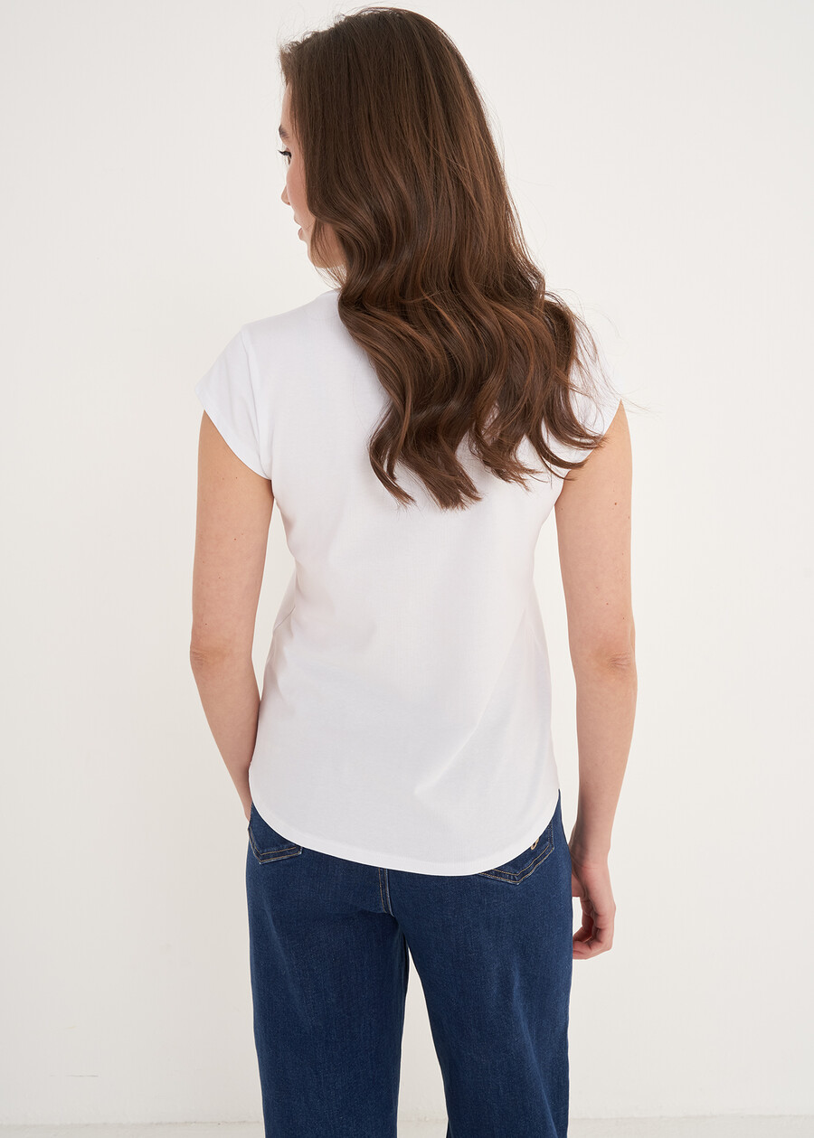 T-shirt Je so’ pazzo in cotone BIANCO WHITE Donna , immagine n. 3
