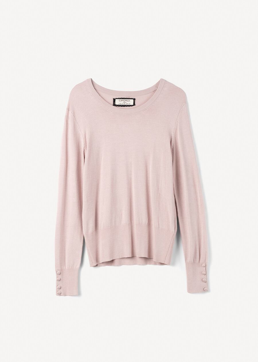 Melody wool sweater with round neck BLU MIDNIGHTCELESTE FIORDALISOVIOLA VINACCIAROSA Woman , image number 4