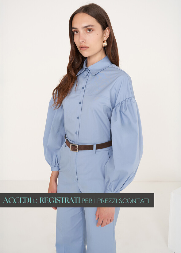 Camicia Cristine over in cotone CELESTE FIORDALISO Donna null