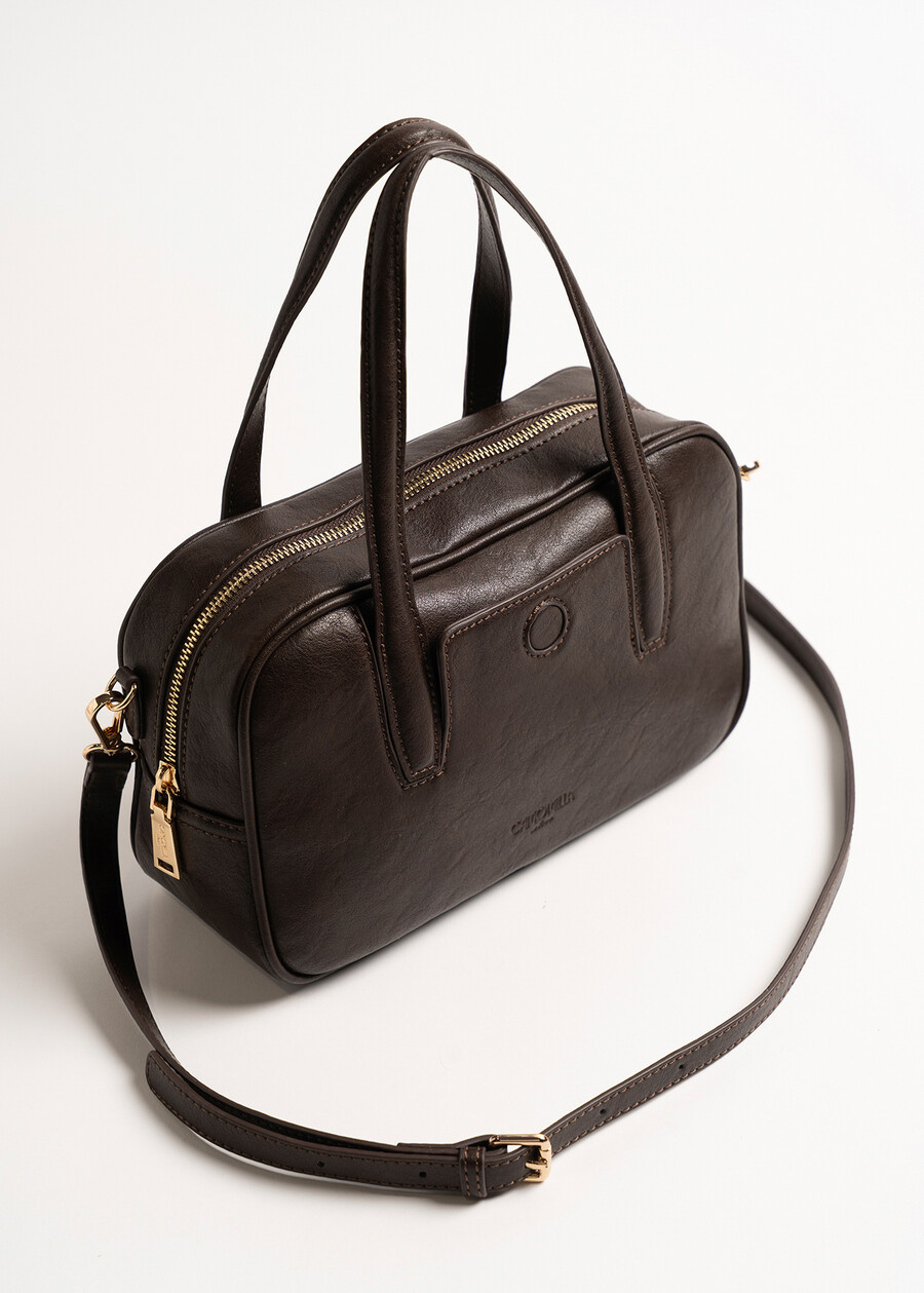 Bessie faux leather duffle bag NERO BLACKMARRONE CAFFE Woman , image number 3
