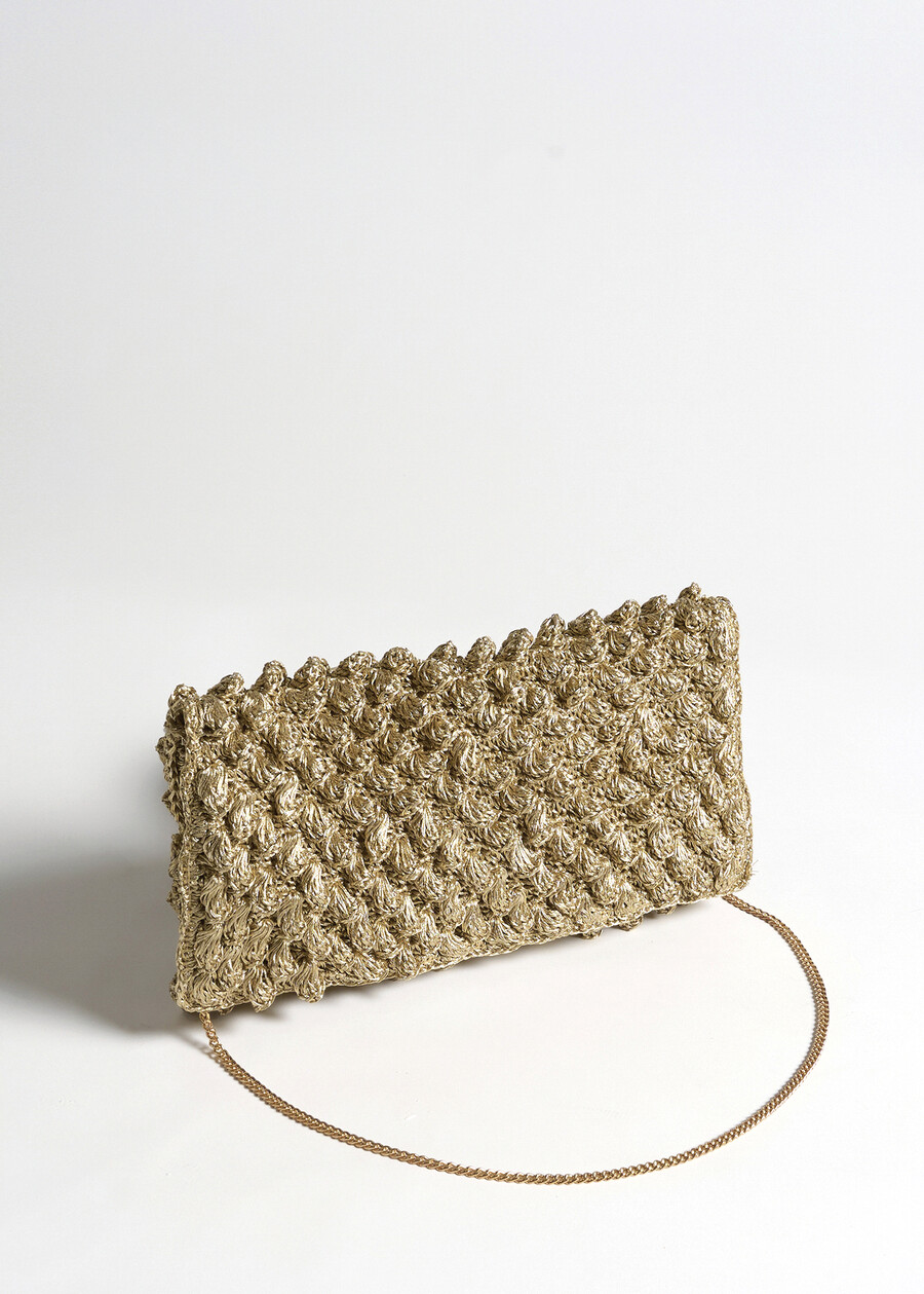 Pochette Basha lavorazione crochet NERO BLACKGOLD Donna , immagine n. 2