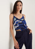 Tamiro Camouflage Print Top BLU ELETTRICO Woman image number 1