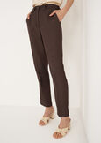 Alice-E linen e viscose trousers BLUMARRONE JAVABIANCO WHITEBLUE TURCHESE Woman image number 4