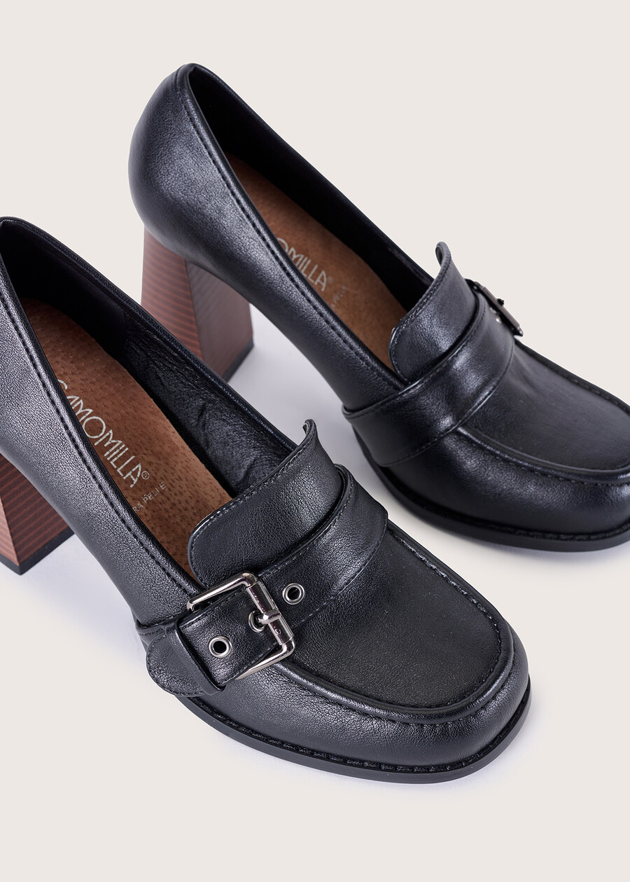 Mocassino Sax con tacco NERO BLACK Donna , immagine n. 2