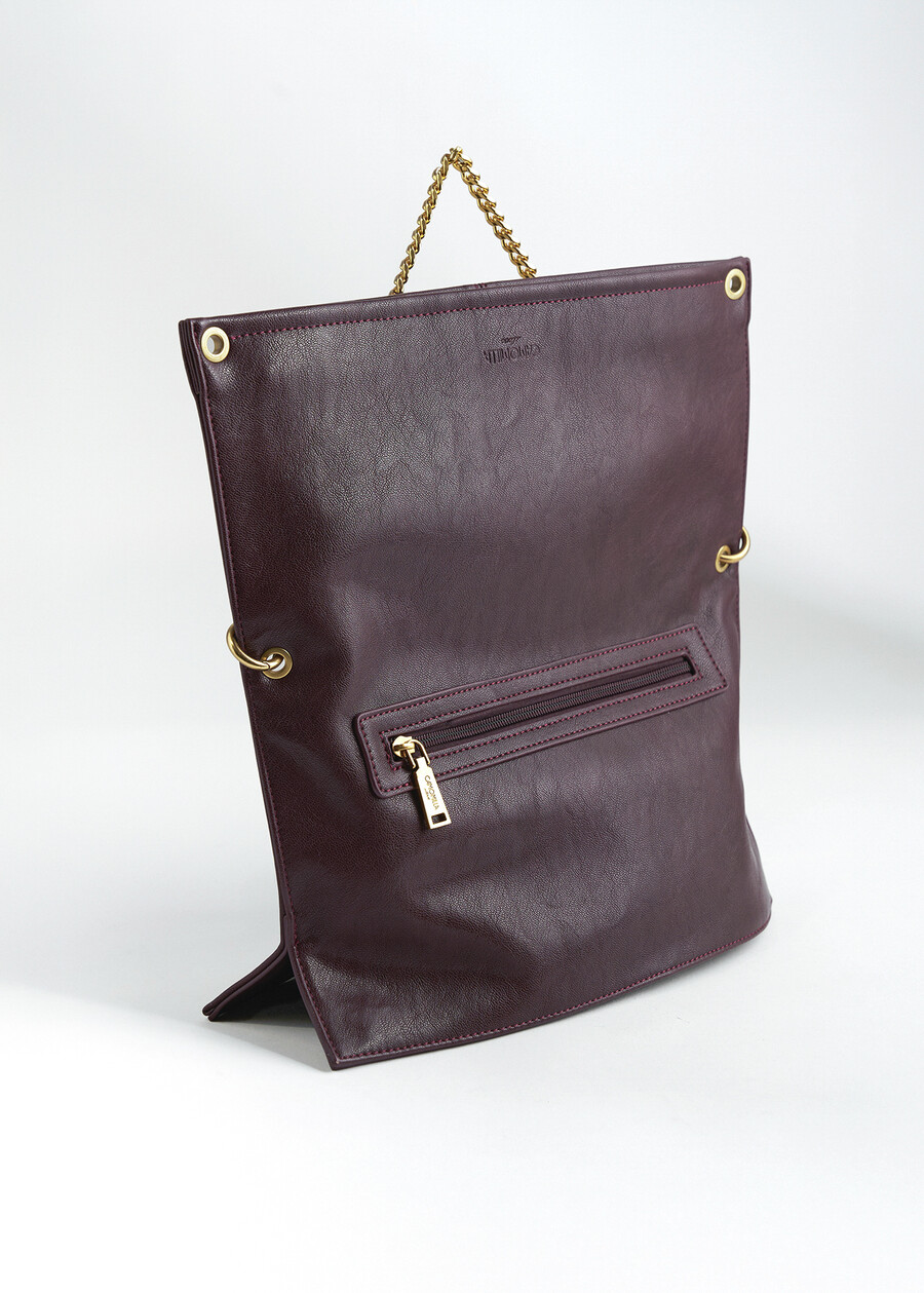 Blondie fold-over faux leather clutch NERO BLACKROSSO CHIANTI Woman , image number 2