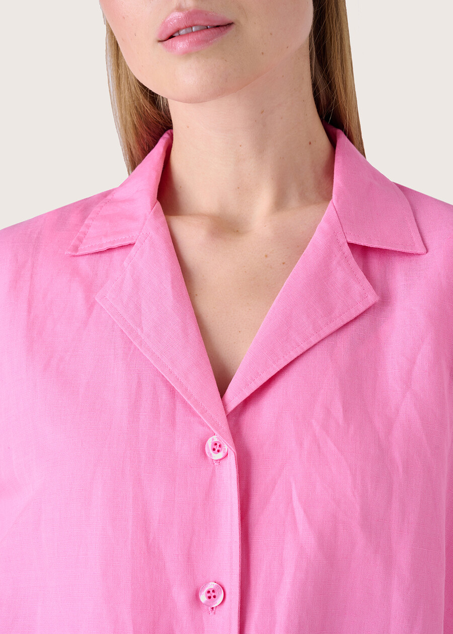 Camicia Chort in misto lino e cotone ROSA IBISCUS Donna , immagine n. 2