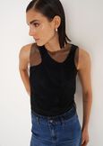 Top Tania in tessuto mesh ROSA NUDONERO BLACK Donna immagine n. 2