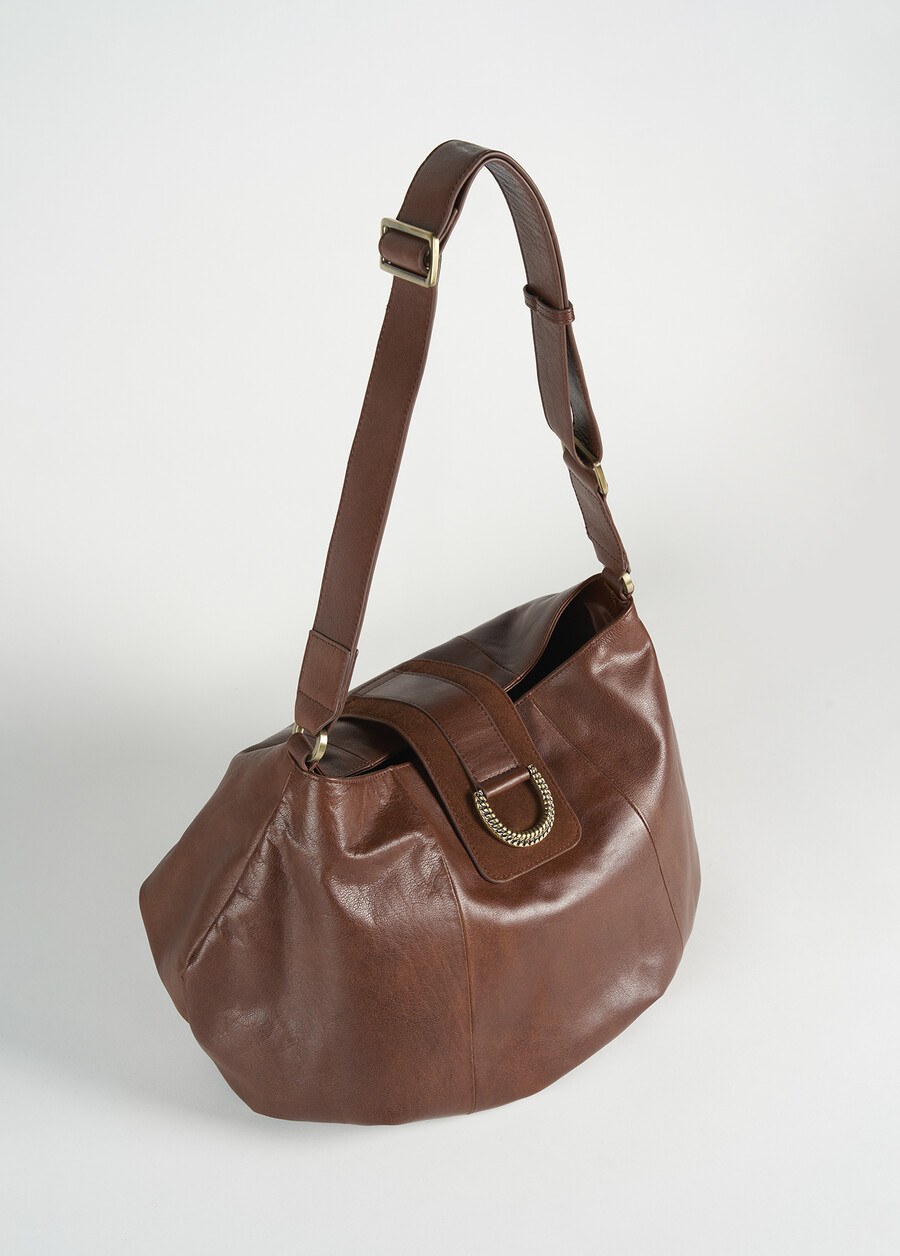 Borsa a sacca Boara 100% vera pelle MARRONE Donna , immagine n. 2