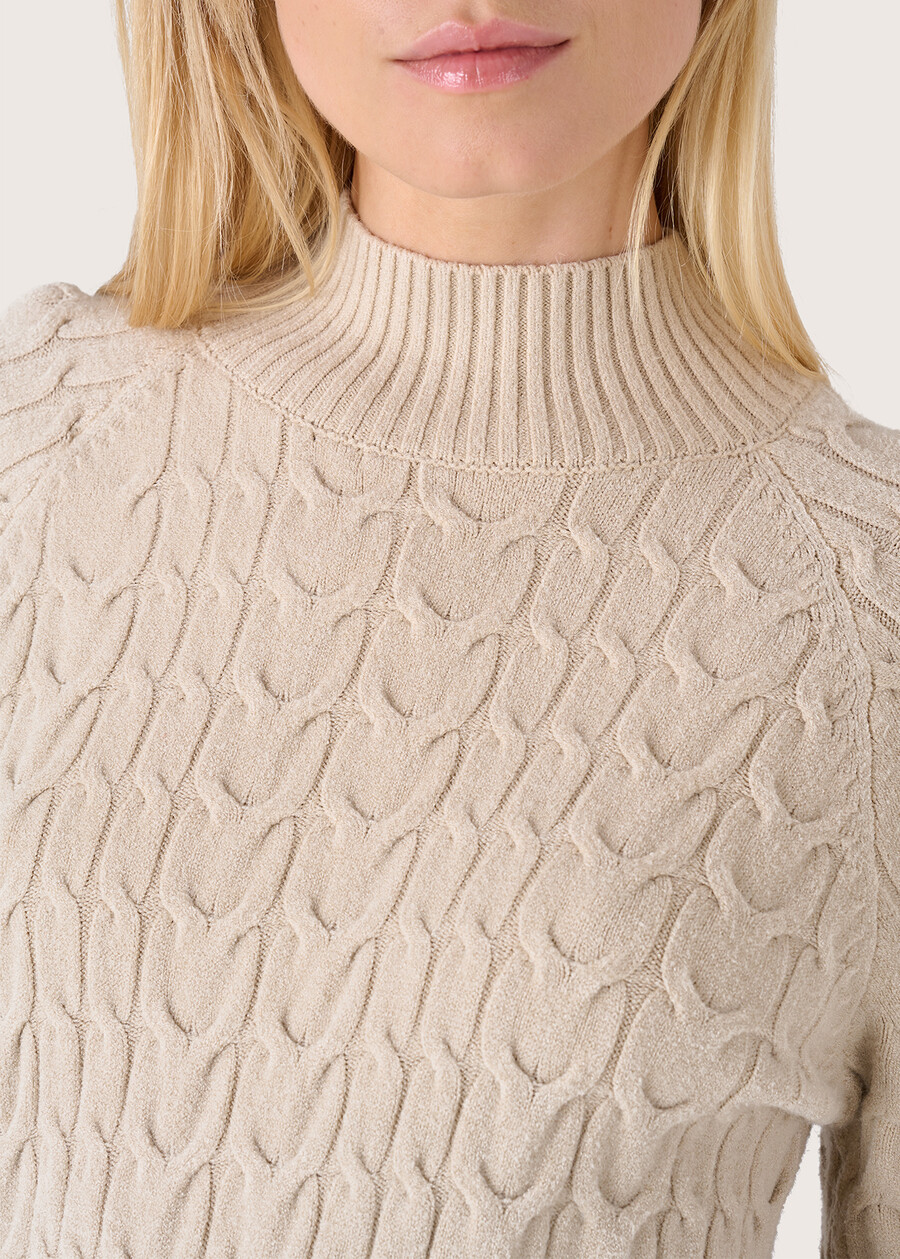 Michelle high neck jersey BEIGE LANA Woman , image number 2