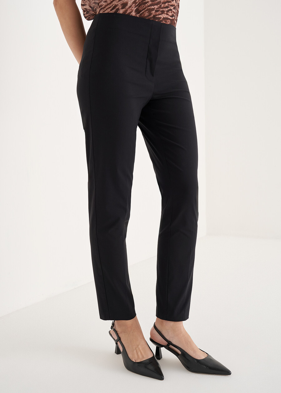 Scarlett bengaline trousers MARRONENERO BLACK Woman , image number 3
