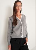 Cardigan Claudy con dettagli in pizzo GRIGIO MEDIUM GREY Donna immagine n. 1