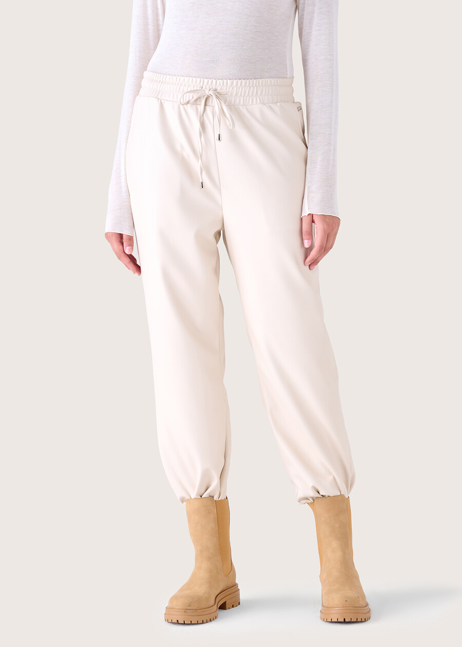 Pantalone Panama in ecopelle BEIGE GESSO Donna , immagine n. 2