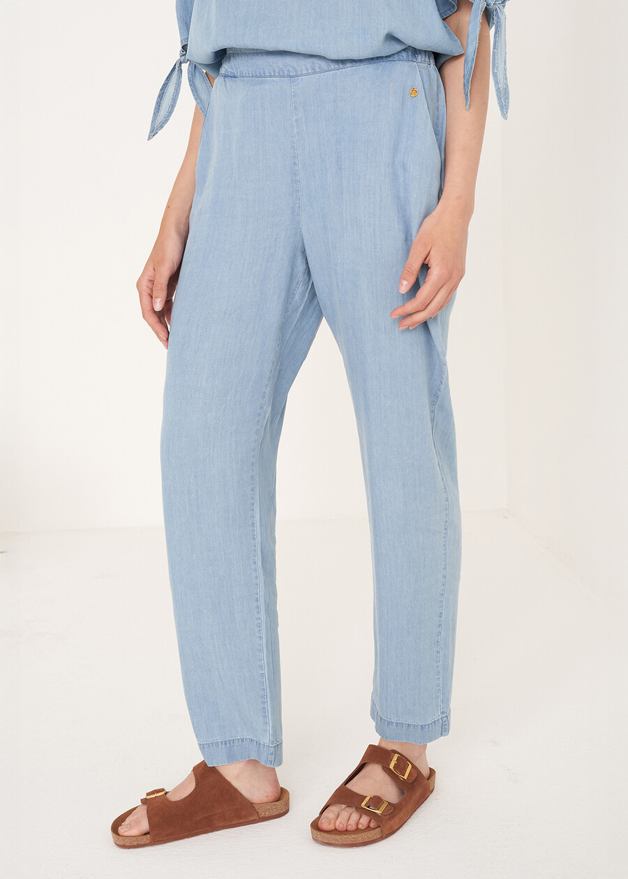 Pantaloni Poke effetto denim DENIM MEDIUM DENIM Donna , immagine n. 2