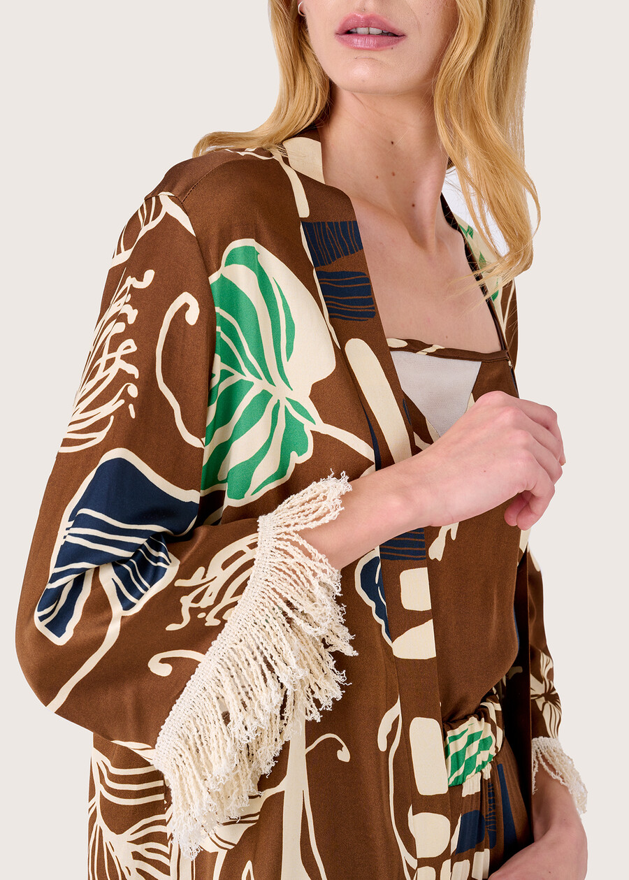 Carlo open shawl MARRONE CACAO Woman , image number 2