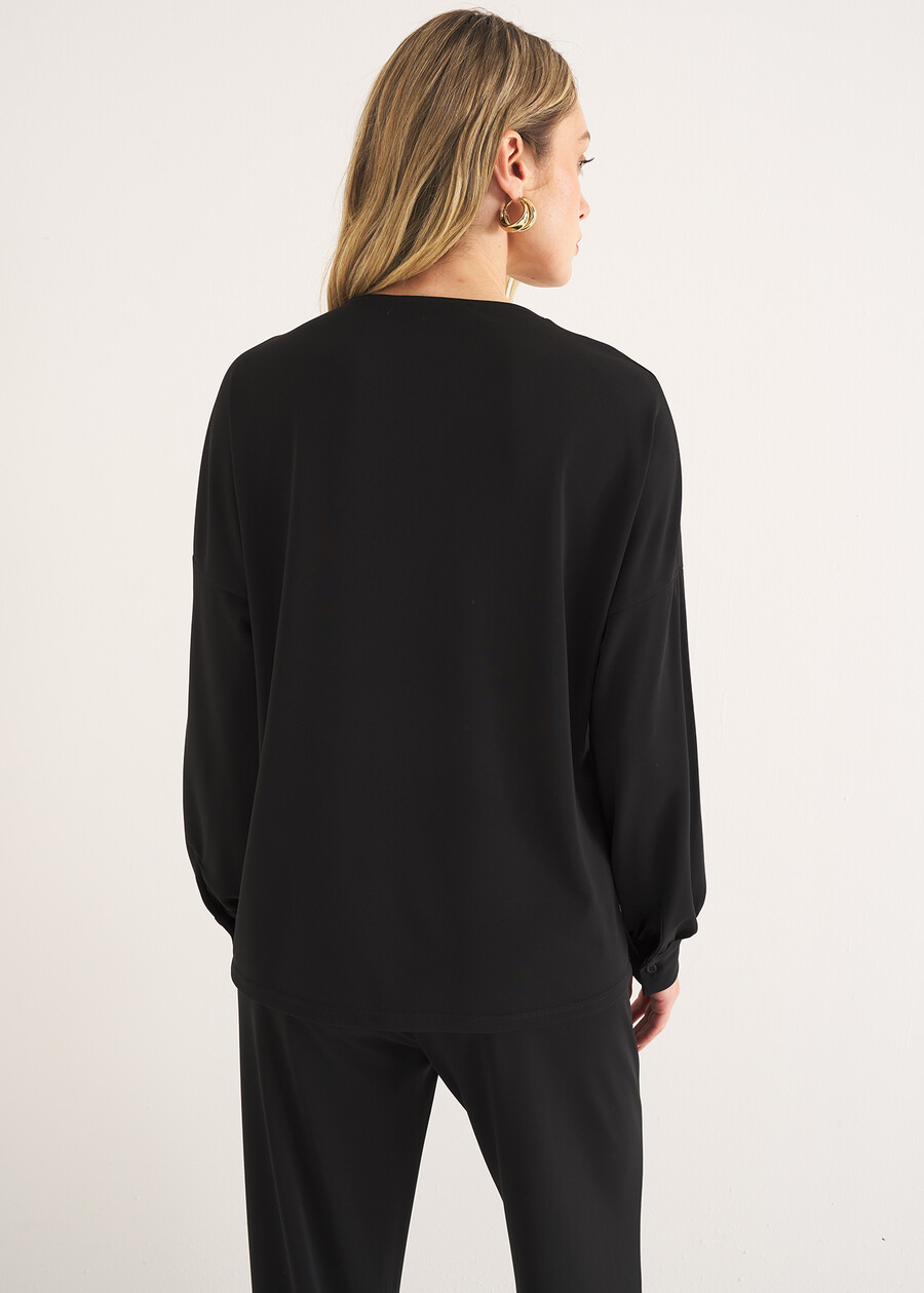 Blusa Cady in jersey NERO BLACK Donna , immagine n. 3