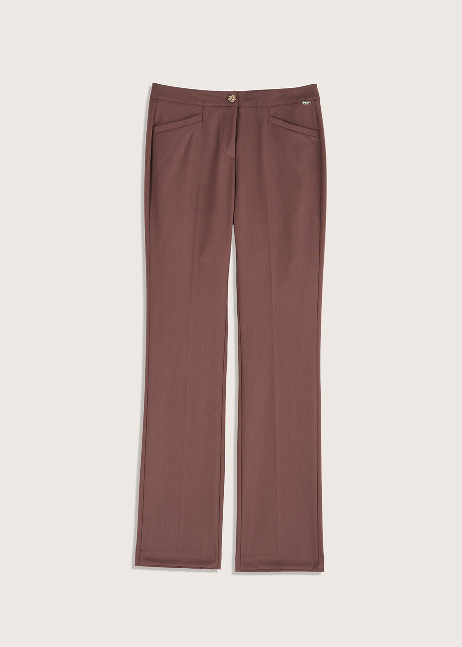Pantalone Miranda in poliviscosa MARRONE CASTAGNABLU INCHIOSTRO Donna , immagine n. 5