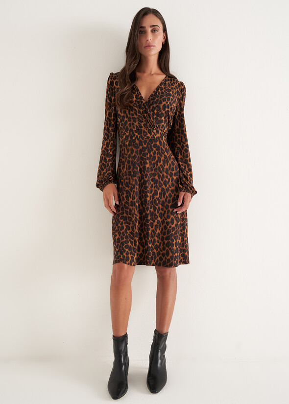 Astrid printed dress Leopardier MARRONE CARAMELLO Woman null