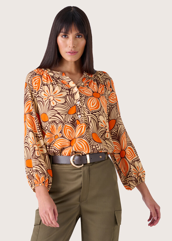 Sely ecovero viscose shirt BEIGE LIGHT BEIGE Woman null