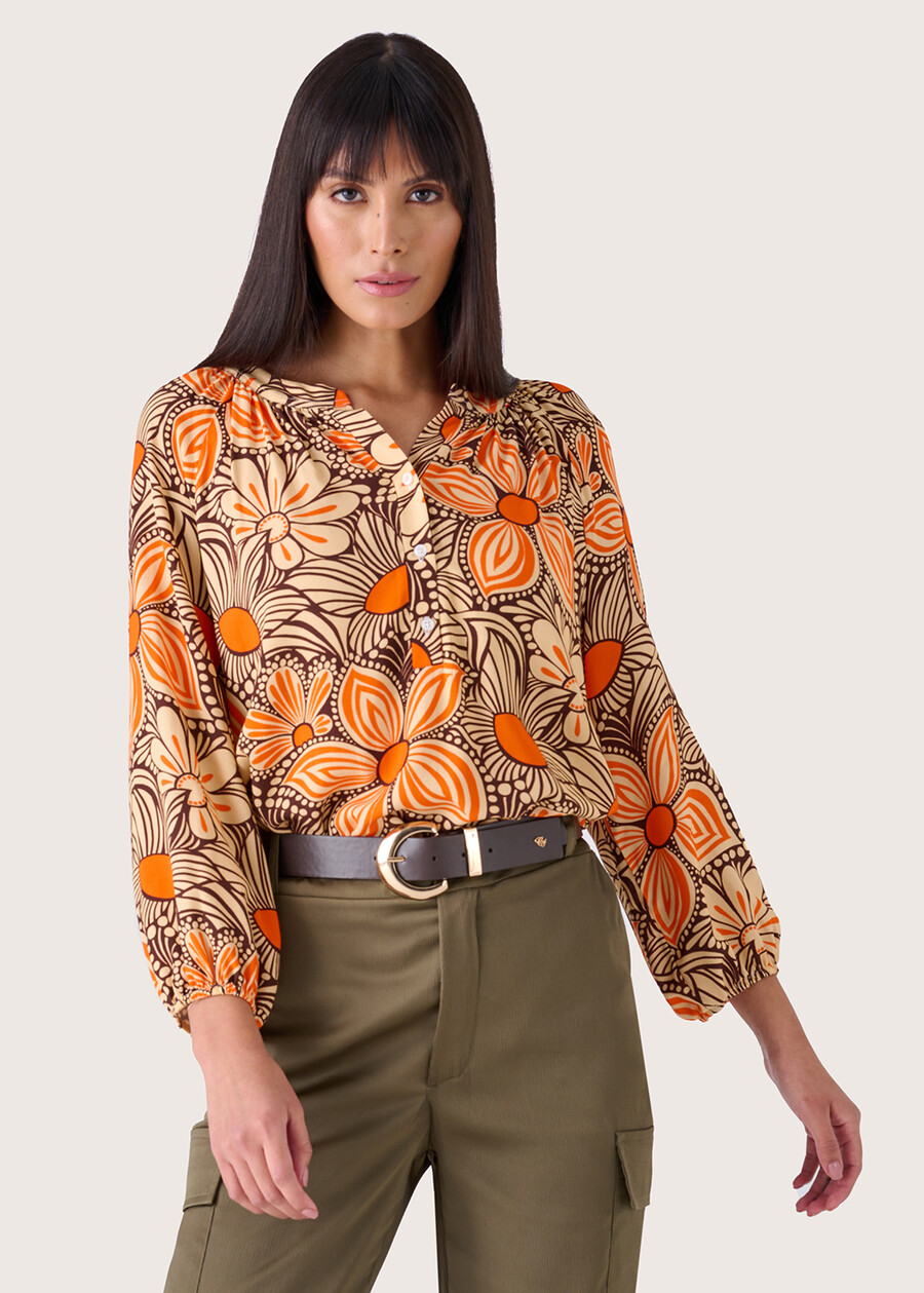 Sely ecovero viscose shirt BEIGE LIGHT BEIGE Woman , image number 1