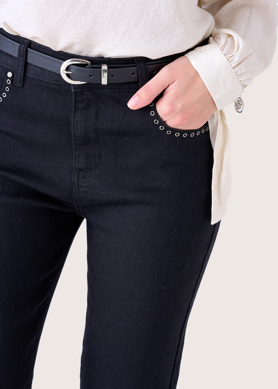 Pantalone Jacque in denim di cotone NERO BLACK Donna , immagine n. 3