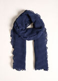 Sunny solid-color scarf NERO BLACKBLU MIDNIGHTBEIGEVIOLA VINACCIA Woman image number 1