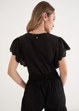 Sally 100% Cotton T-Shirt BIANCO WHITENERO BLACK Woman image number 3