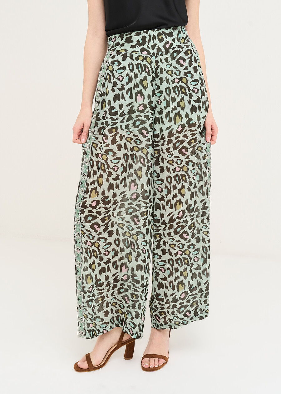 Pantaloni Packy larghi animalier VERDE AQUA Donna , immagine n. 2