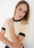 T-shirt in maglia Six BEIGE AVENANERO BLACK Donna immagine n. 2