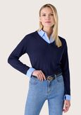 Maia jersey with shirt insert BLU DARK BLUE Woman image number 1