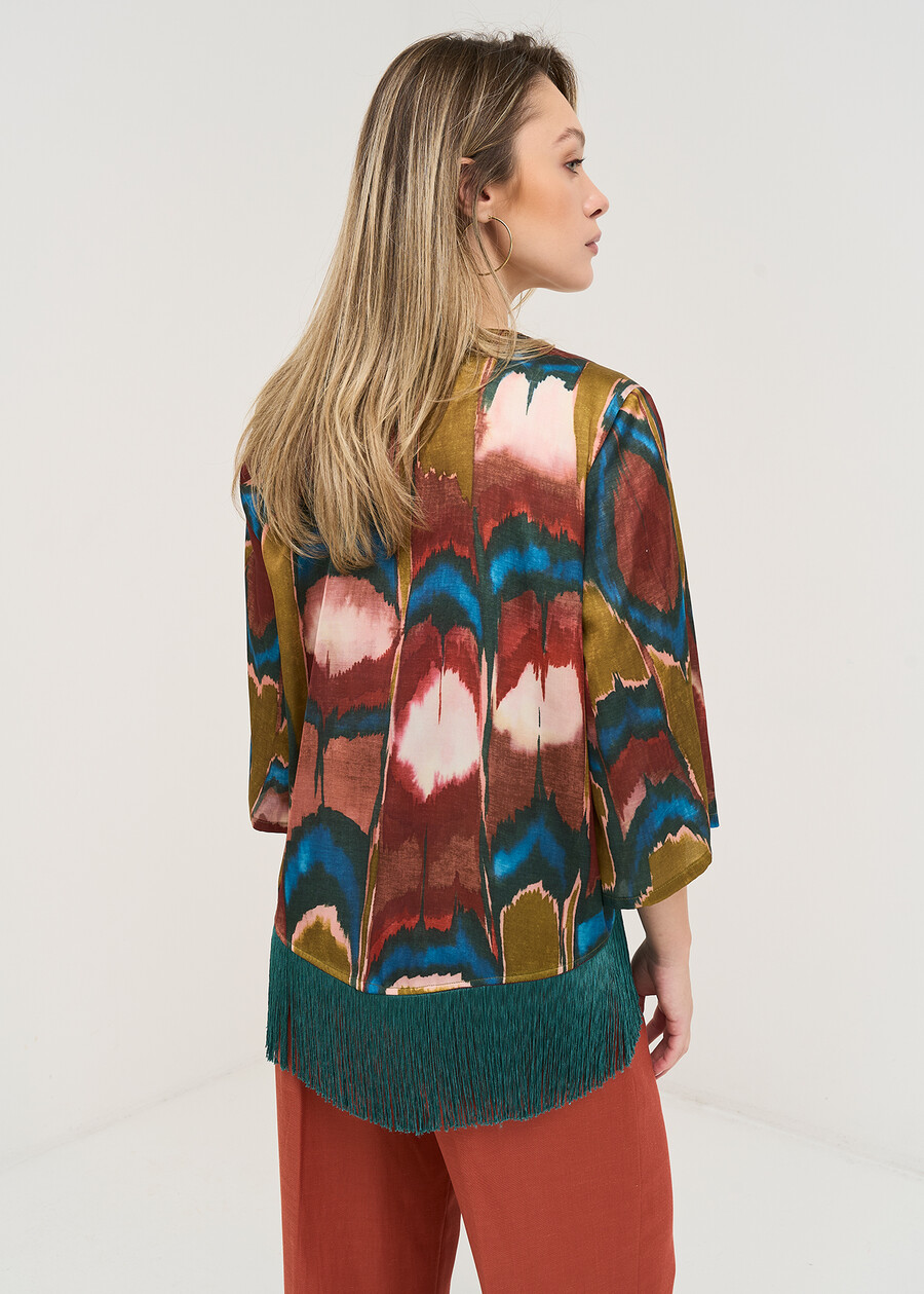 Conrad Africa print shrug VERDE Woman , image number 3