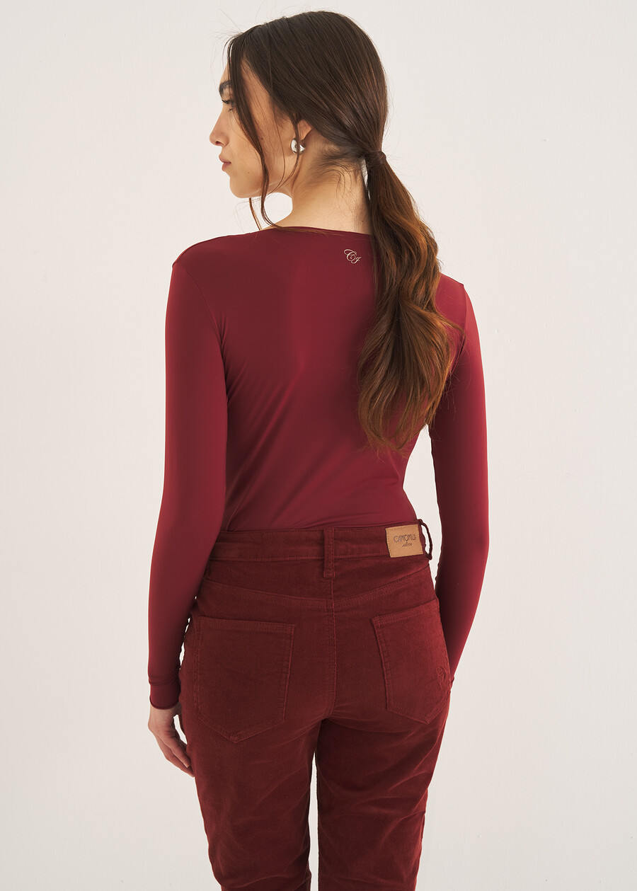 T-shirt Sara con scollo a V ROSSO CHIANTIVERDE FORESTA Donna , immagine n. 3
