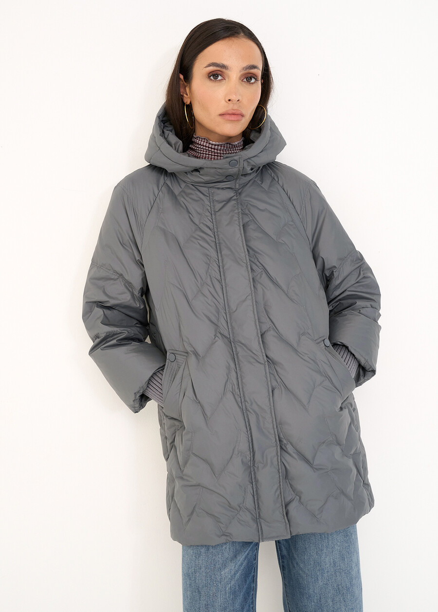 Piumino medio Pietro in piuma d'oca GRIGIO GREYBLU Donna , immagine n. 2