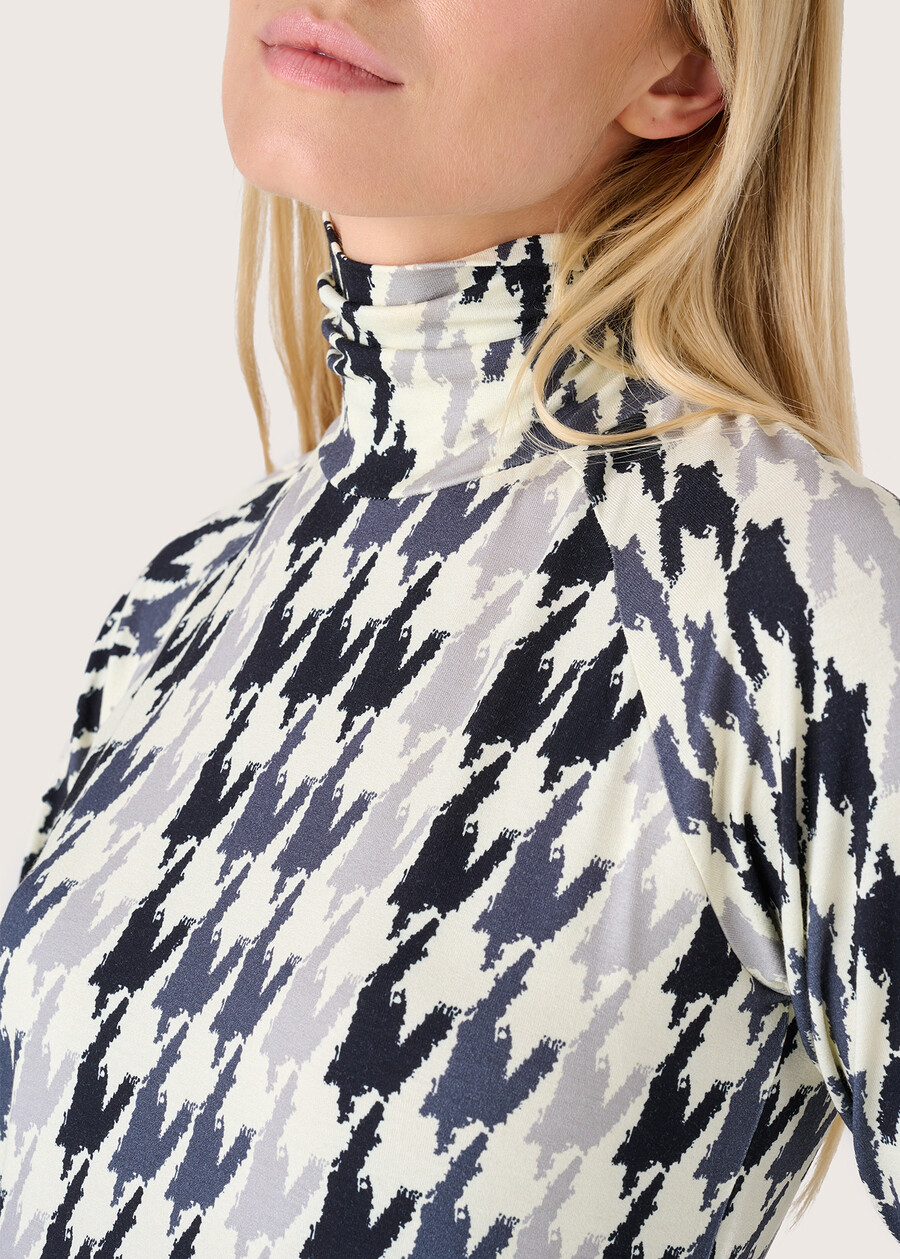 Sonia houndstooth turtleneck BEIGE LANA Woman , image number 2