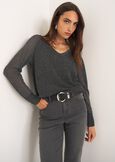 Mariel lurex knit sweater
 BEIGE LIGHT BEIGENERO BLACK Woman image number 1