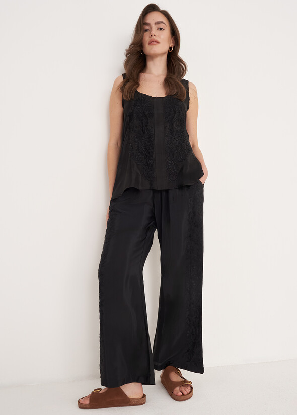 Pantaloni Pebel A Zampetta NERO BLACK Donna null