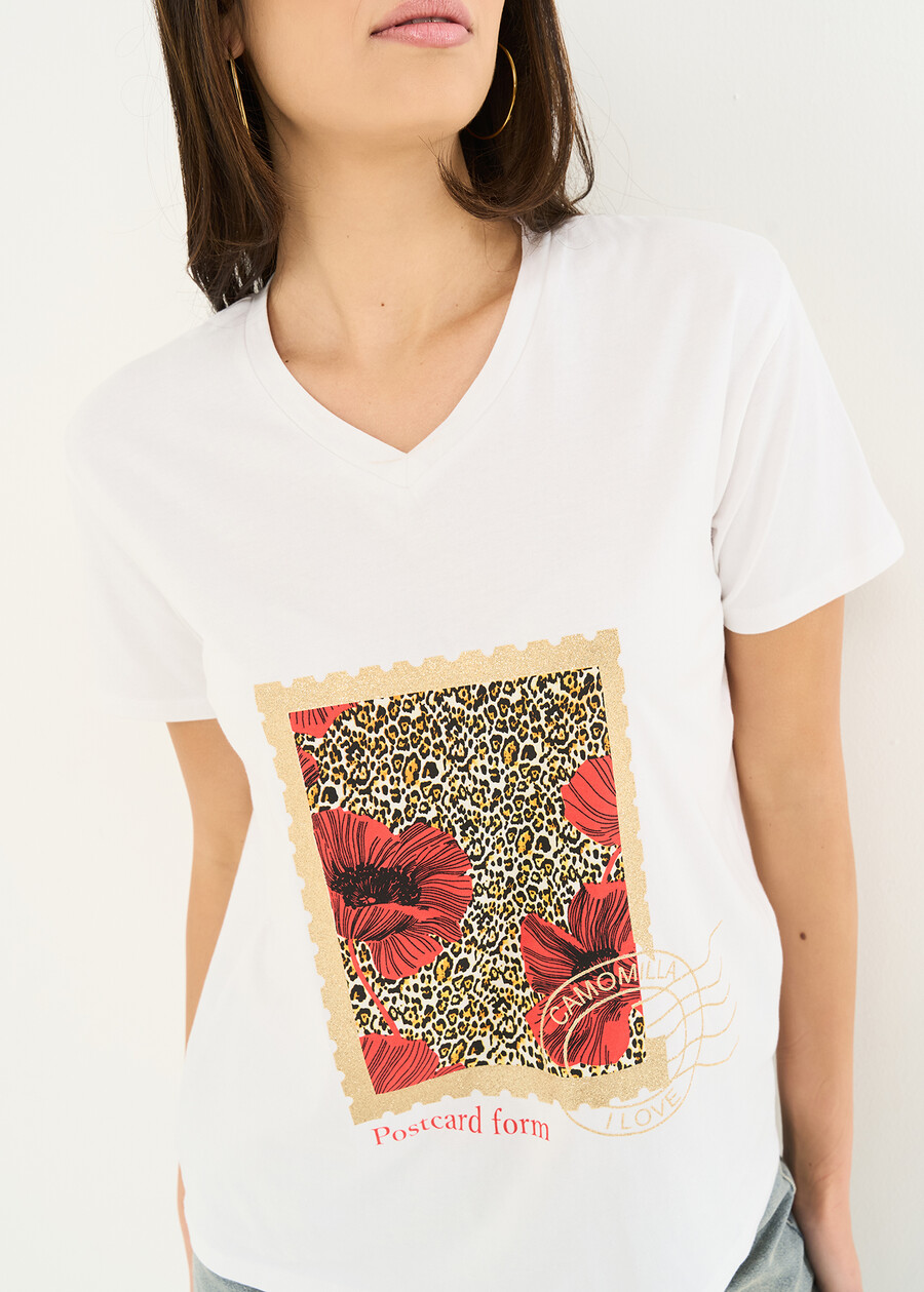 T-shirt Smily stampa leopardata BIANCO WHITE Donna , immagine n. 2