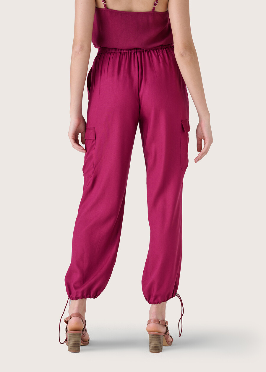 Pry 100% rayon twill trousers ROSSO CHIANTI Woman , image number 4