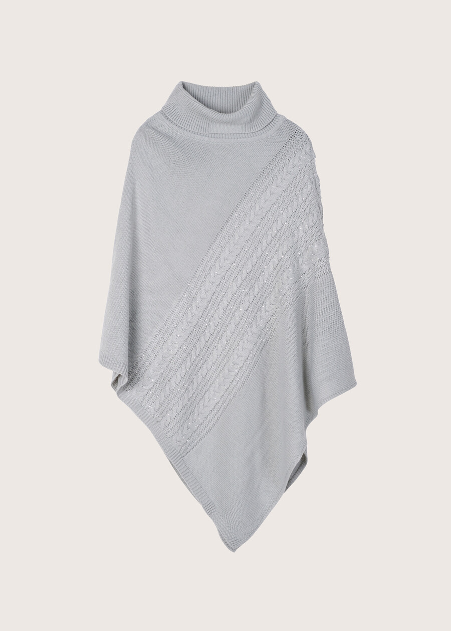 Milla poncho with strass GRIGIO CLOUDROSA CIPRIA Woman , image number 4