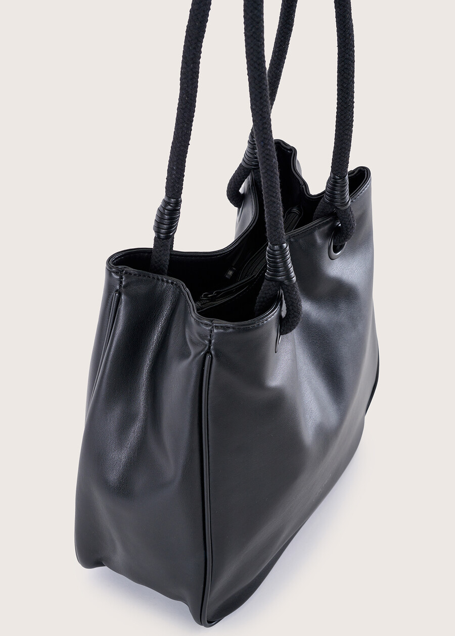 Bonny eco-leather shopping bag NERO BLACKBLU FIORDALISOBLU GRAFITEROSSO SYRAH Woman , image number 2