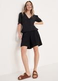 Bermuda Bondie in cotone e lino NERO BLACK Donna immagine n. 1