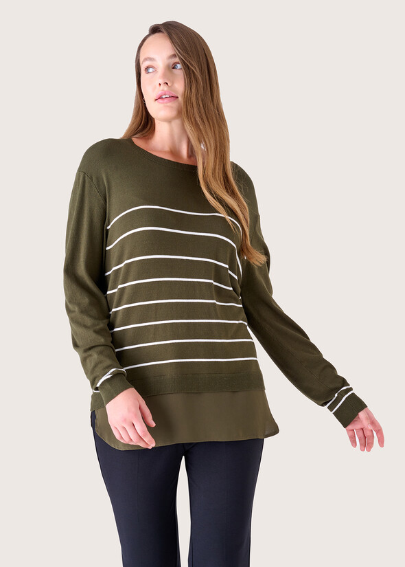 Maglia Messi con dettaglio camicia VERDE CAPPERO Donna null