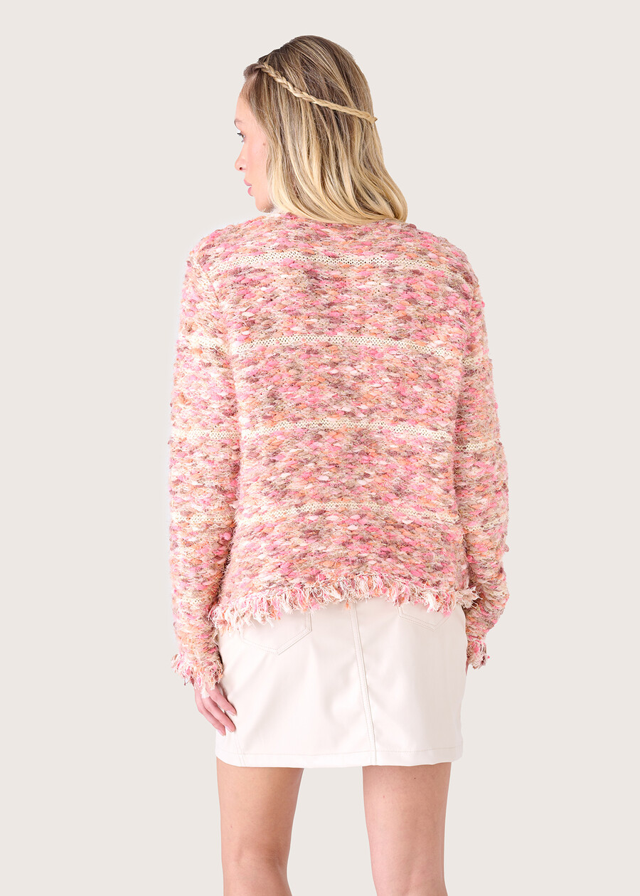 Catar bouclé fabric cardigan ROSA SILK Woman , image number 4