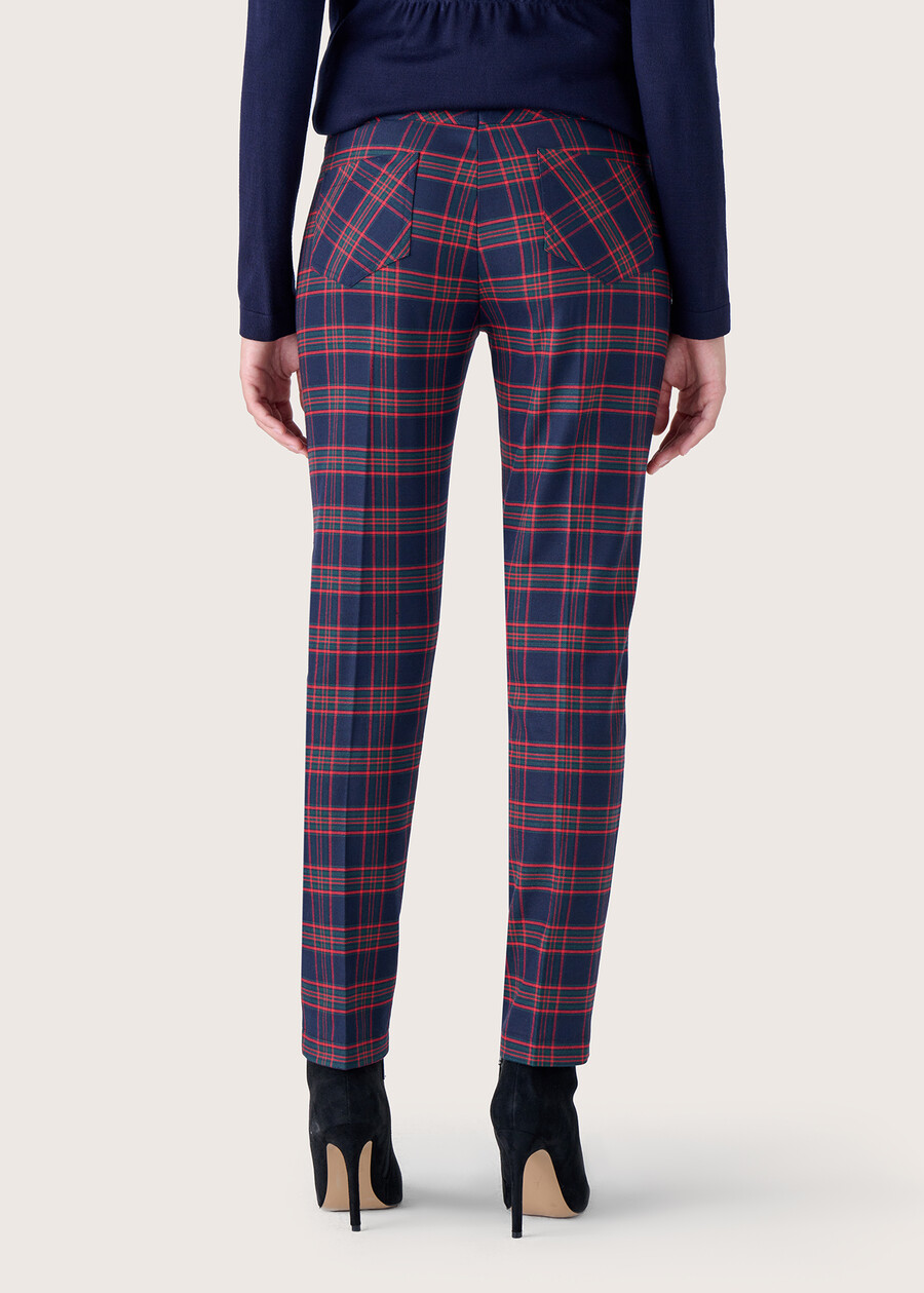 Kate check pattern trousers BLUE OLTREMARE  Woman , image number 4