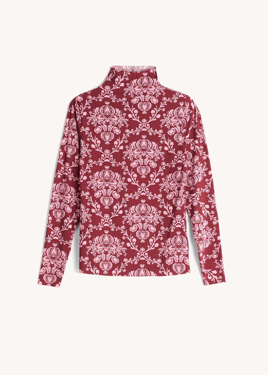 T-shirt Stef collo alto stampata ROSSO BORDEAUX Donna , immagine n. 6