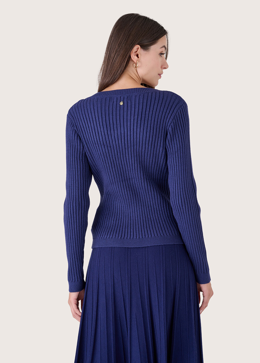 Maglia Moka in viscosa ROSSO BORDEAUXBLUE OLTREMARE Donna , immagine n. 3