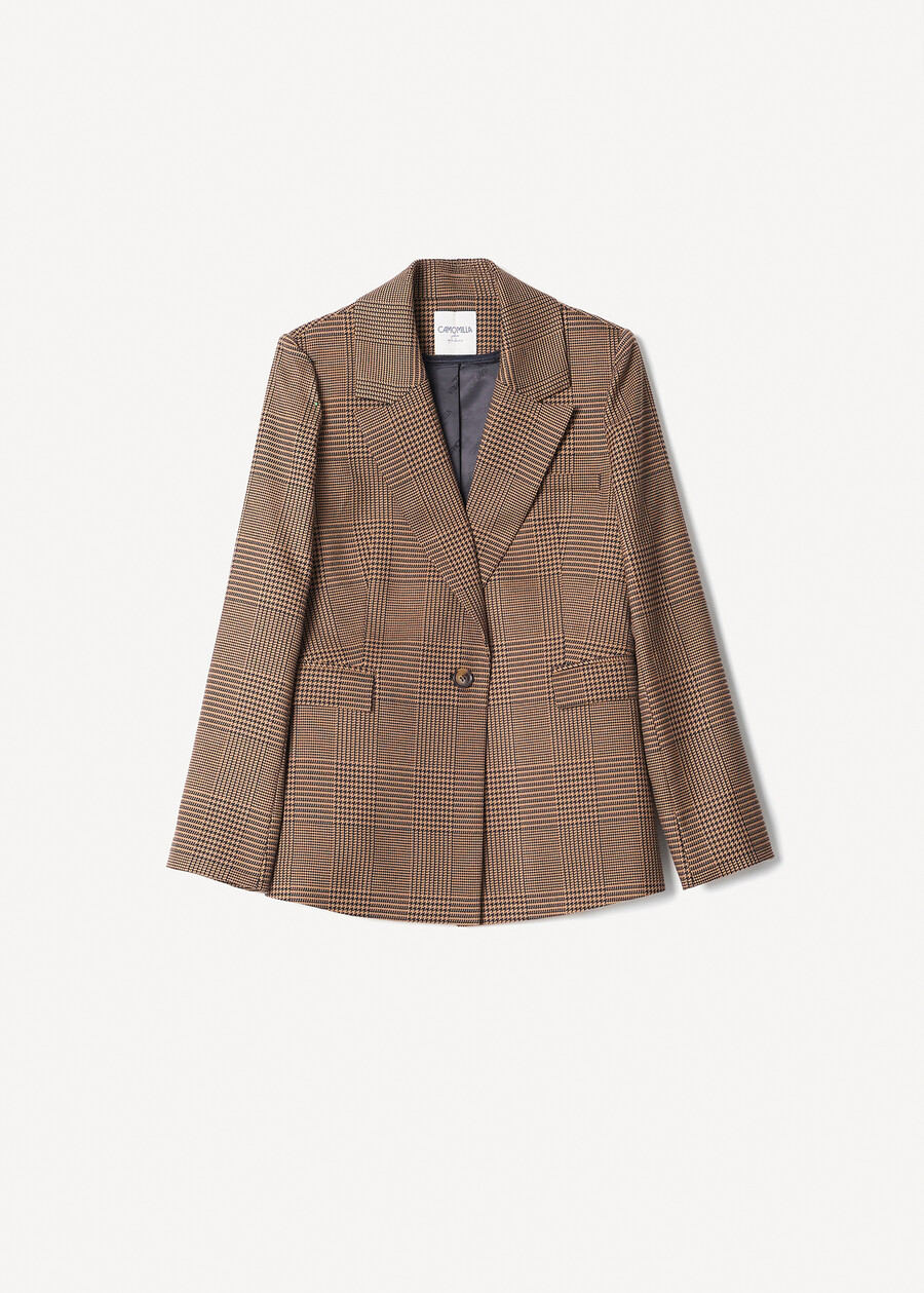 Checked Wide-Lapel Suit MARRONE TERRA Woman , image number 10